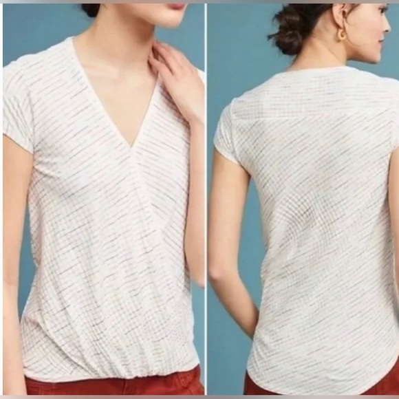 Maeve short sleeve wrap top by Anthropologie - Picture 2 of 10